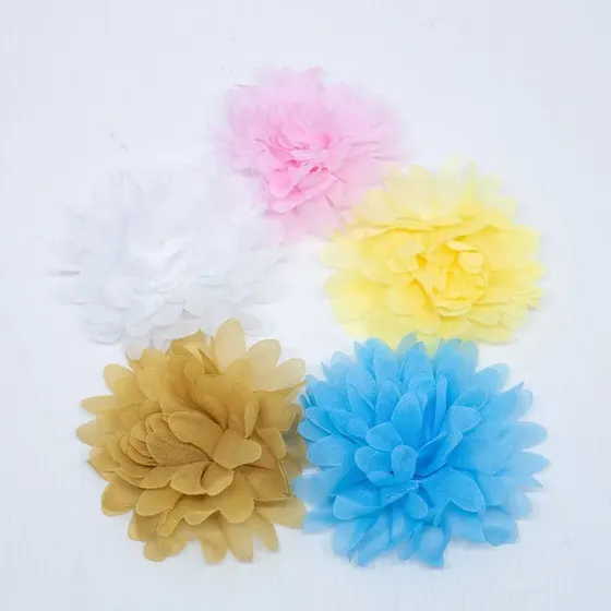 Flor De Tule 80Mm Em Poliester Com 50 Pecas
