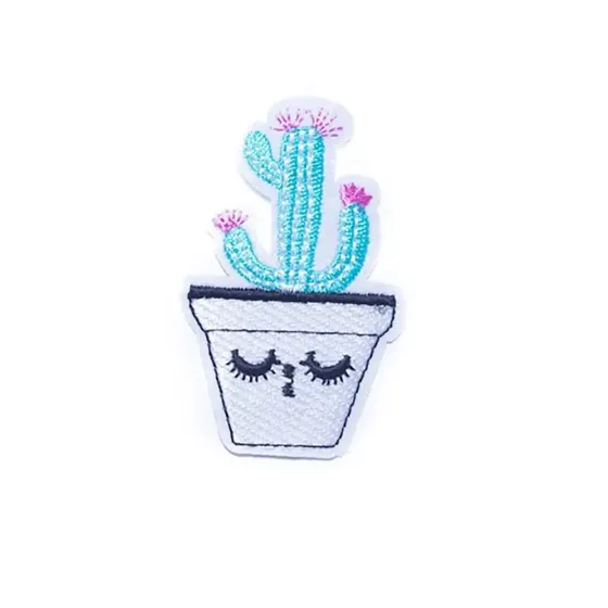 Aplique Vaso De Cactus 45X70Mm Em Poliester Com 50 Pecas
