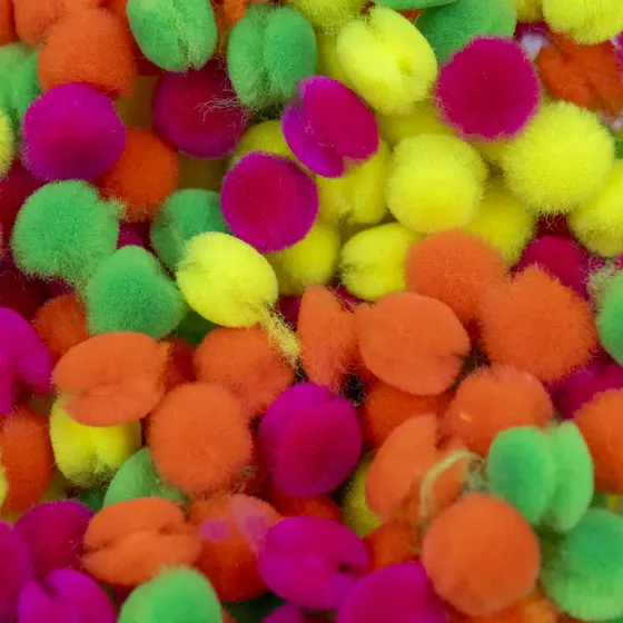 Pompom Bolinha Neon 10Mm Em Poliester Com 1000 Pecas