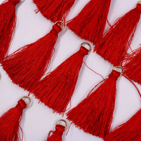 Pingente Pompom Tassel Com Argola 40Mm Com 100 Pecas