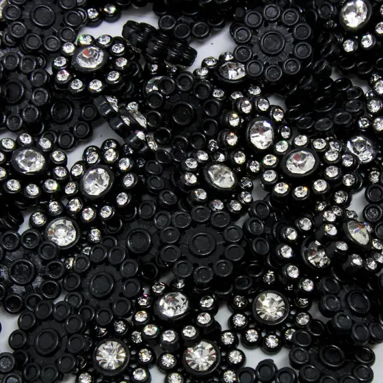 Aplique Flor Strass 14Mm Em Plastico Com 250 Pecas