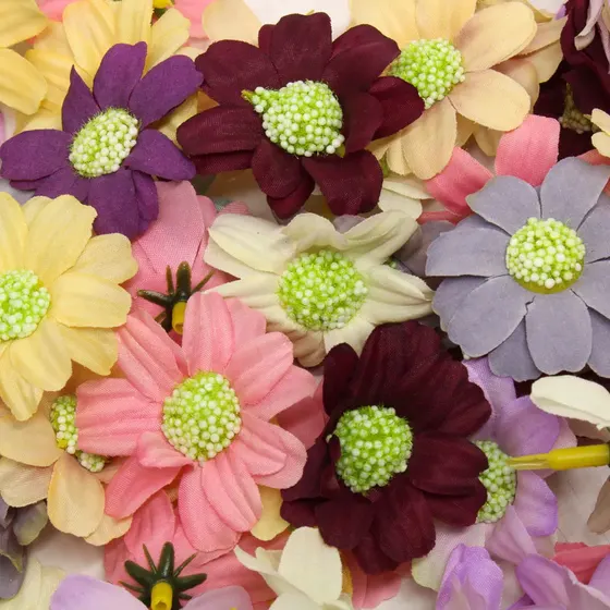 Aplique Flor 40Mm Em Poliester Com 200 Pecas