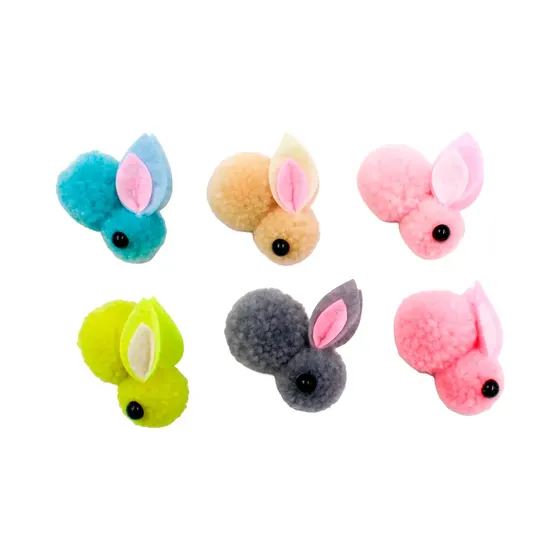 Pompom Coelho 40Mm Em Poliester Com 50 Pecas