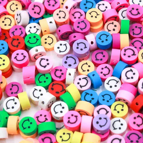 Entremeio Fimo Smile 10Mm Em Pvc Com 500 Pecas