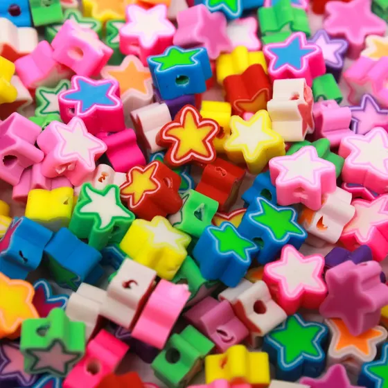 Entremeio Fimo Estrela 10Mm Em Pvc Com 500 Pecas