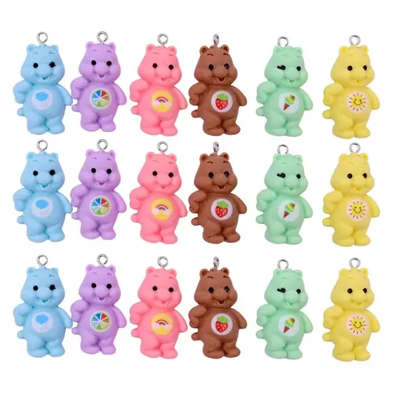 Pingente Ursinho 20X34Mm Em Resina Com 100 Pecas