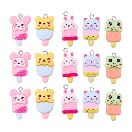 Pingente Picole Pets 14X29Mm Em Resina Com 100 Pecas