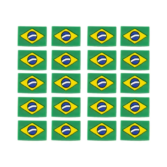 Aplique Bandeira Do Brasil 16X11Mm Emborrachado Com 50 Pecas