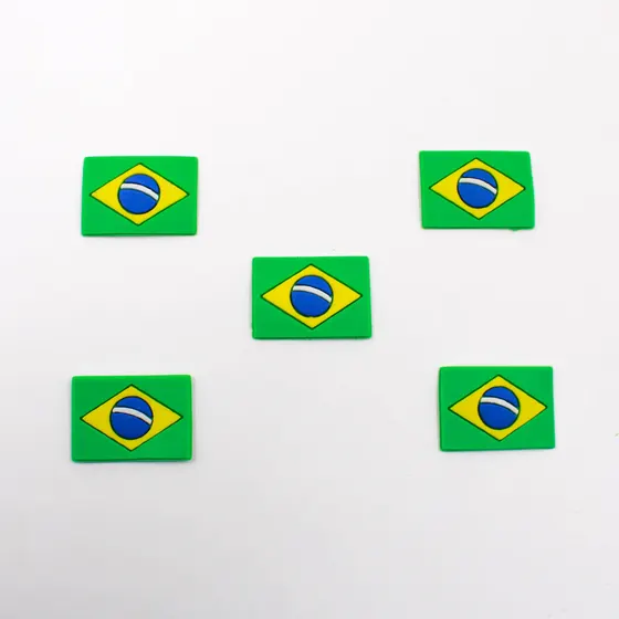Aplique Bandeira Do Brasil 28X19Mm Emborrachado Com 50 Pecas