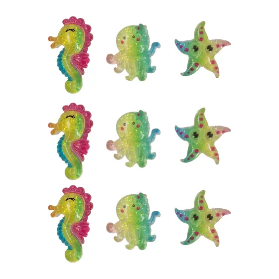 Aplique Animais Marinhos 25X18Mm Em Resina Com 200 Pecas