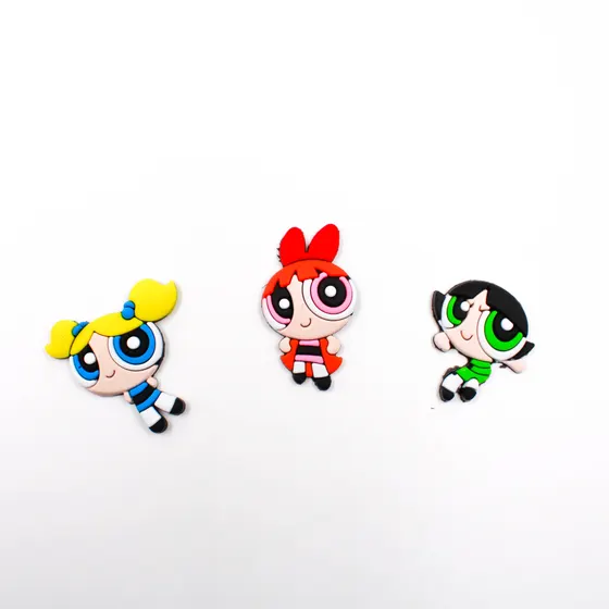 Aplique Meninas Super Poderosas 44X25Mm Emborrachado Com 50 Pecas