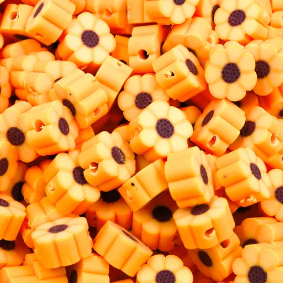 Entremeio Fimo Girassol 10Mm Em Pvc Com 500 Pecas - Amarelo