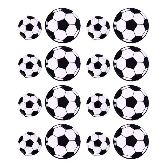Aplique Bola De Futebol Emborrachado Com 50 Pecas
