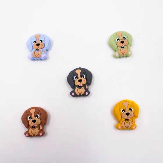 Entremeio Cachorro Para Prendedor De Chupeta 30Mm Em Silicone Com 50 Pecas