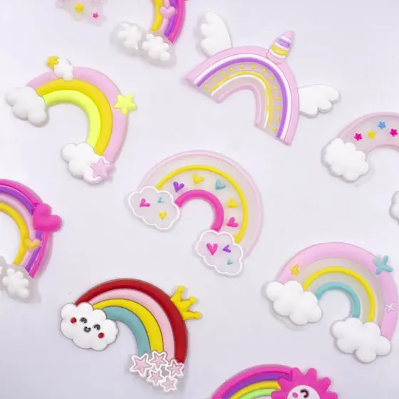 Aplique Arco Iris Em Pvc Com 50 Pecas