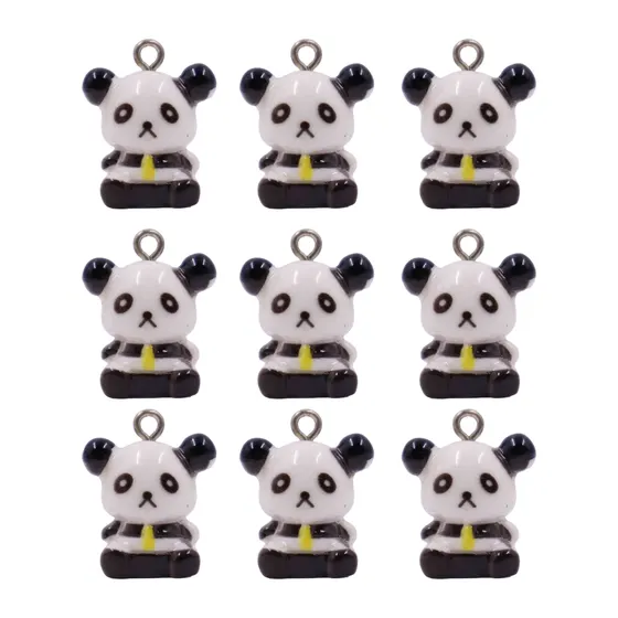 Pingente Panda 15X20Mm Em Resina Com 50 Pecas