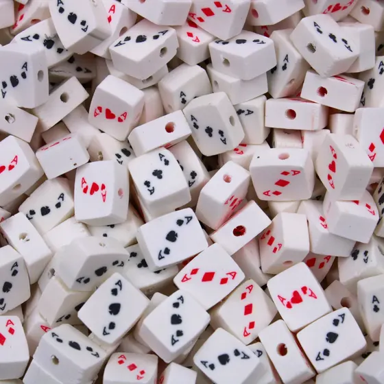 Entremeio Fimo Cartas Baralho 10X09Mm Em Pvc Com 500 Pecas