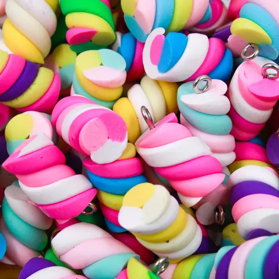 Pingente Marshmallow 10X18Mm Em Pvc Com 100 Pecas