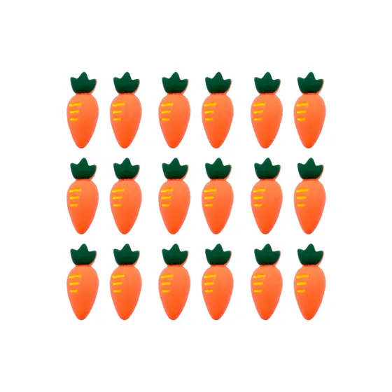 Aplique Cenoura 18Mm Em Resina Com 200 Pecas - Laranja