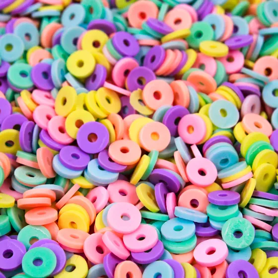 Entremeio Fimo Disquinho Leitoso 06Mm Em Pvc