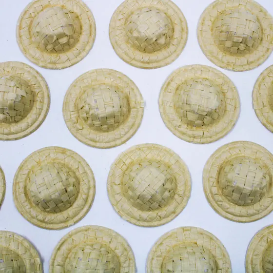 Chapeu De Palha 35Mm Tradicional Com 200 Pcs - Bege