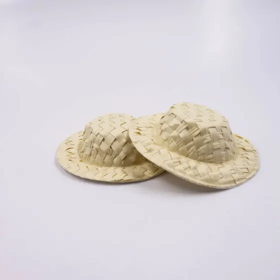 Chapeu De Palha 50Mm Tradicional Com 100 Pcs - Bege