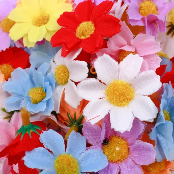 Aplique Florzinha 40Mm Em Poliester Com 100 Pecas - Colorido
