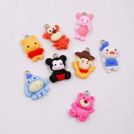 Pingente Desenhos Baby 20Mm Em Resina Com 100 Pecas - Colorido