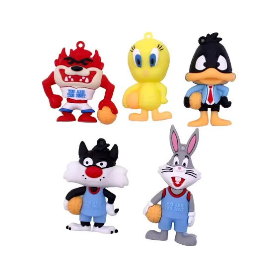 Pingentes Looney Tunes 79Mm Emborrachado Com 10 Pecas - Colorido