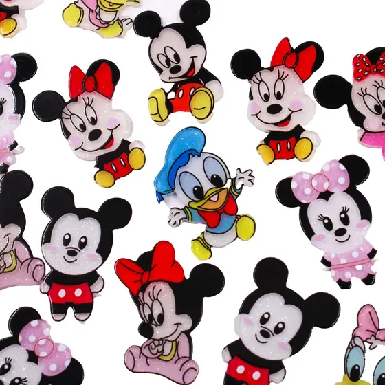 Aplique Desenho Infantil 30Mm Em Pvc Com 50 Pecas - Colorido