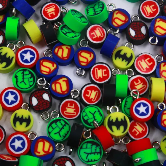 Pingente Herois 10Mm Em Pvc Com 250 Pecas - Colorido