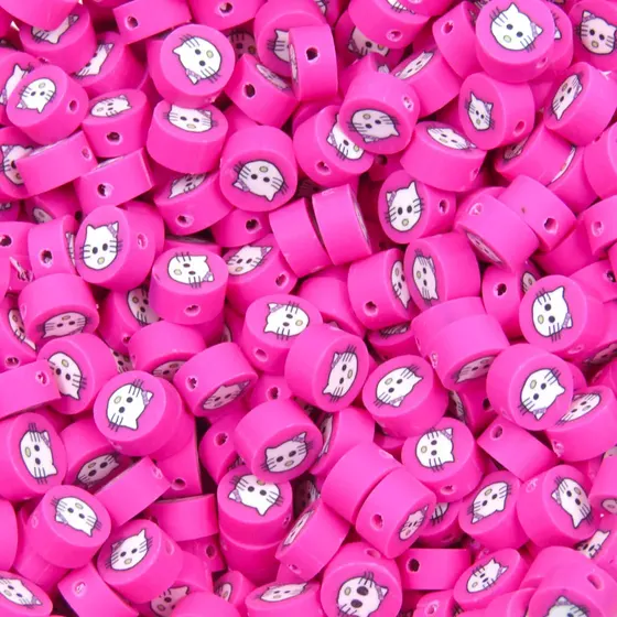 Entremeio Fimo Redondo Gatinha 10Mm Em Pvc Com 500 Pecas