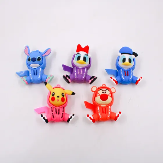 Kit Pingente Desenho Personagens Com Moletom 60Mm Emborrachado Com 10 Pecas