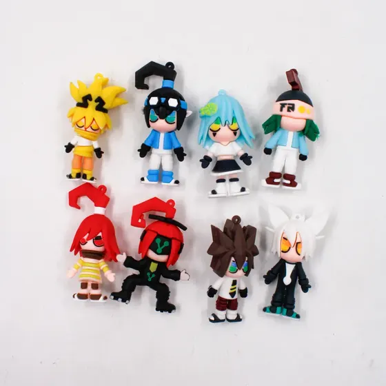 Kit Pingente Anime 65Mm Emborrachado Com 16 Pecas