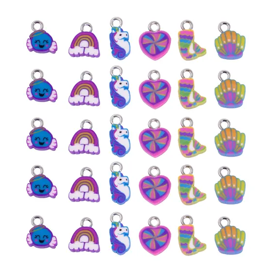 Pingentes Diversos Infantil 10Mm Em Pvc Com 250 Pecas - Colorido