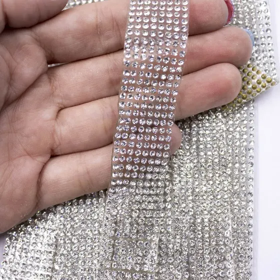 Fita Strass 20Mm Em Vidro Com 4,5 Metros