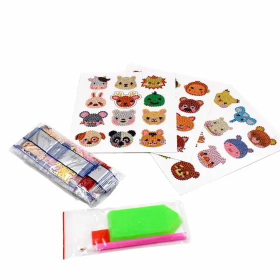 Kit Arte Com Diamante Infantil Auto Colante Em Strass Com 43 Desenhos