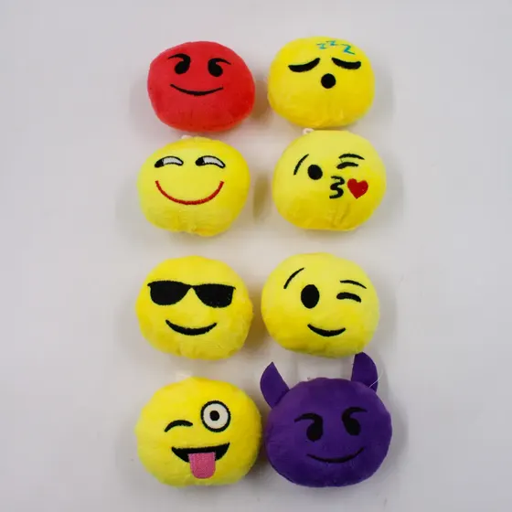 Pingente Pompom Emoji 70Mm Em Poliester Com 16 Unidades
