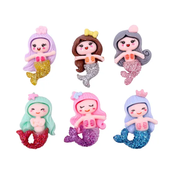Aplique Boneca Sereia 30Mm Em Resina Com 50 Pecas