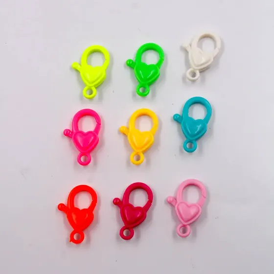 Fecho Lagosta Com Coracao 25Mm Em Plastico Com 200 Pecas
