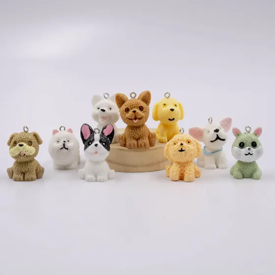 Pingente Cachorros 30Mm Em Resina Com 20 Pecas