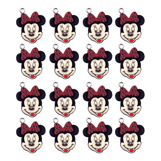Pingente Minnie 22X20Mm Em Resina Com 100 Pecas