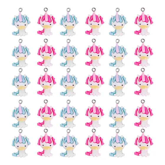 Pingente Unicornio 21X15Mm Em Resina Com 50 Pecas