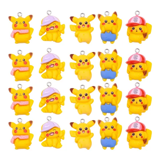 Pingente Pikachu Em Resina Com 50 Pecas