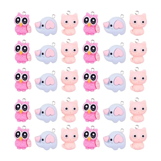 Pingente Animais Em Resina 20X23Mm Em Resina Com 100 Pecas