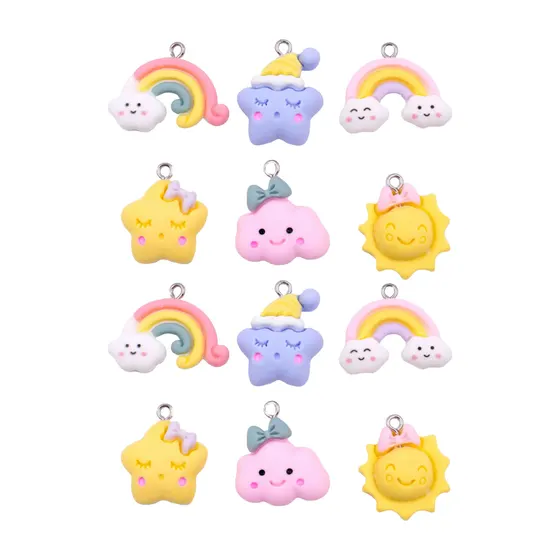 Pingente Desenhos Do Ceu Baby 18X22M Em Resina Com 100 Pecas