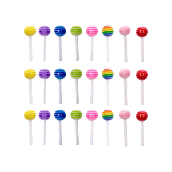 Aplique Lollipop 6Mm Em Resina Com 200 Pecas