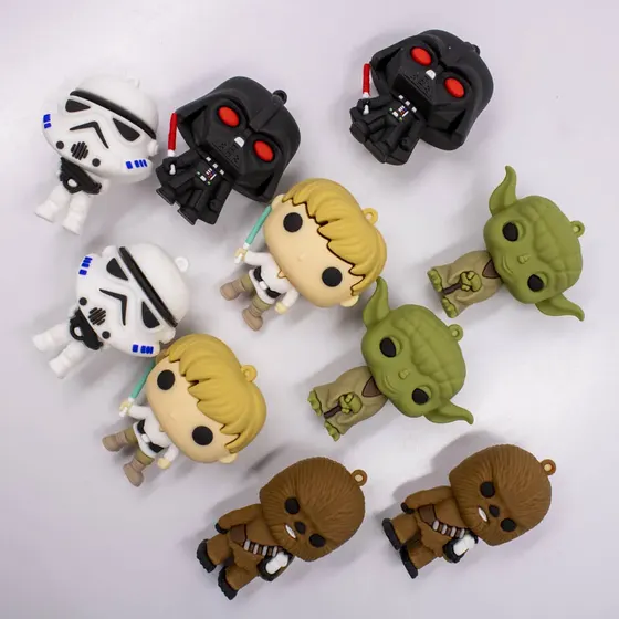 Pingente Star Wars 70Mm Emborrachado Com 10 Pecas
