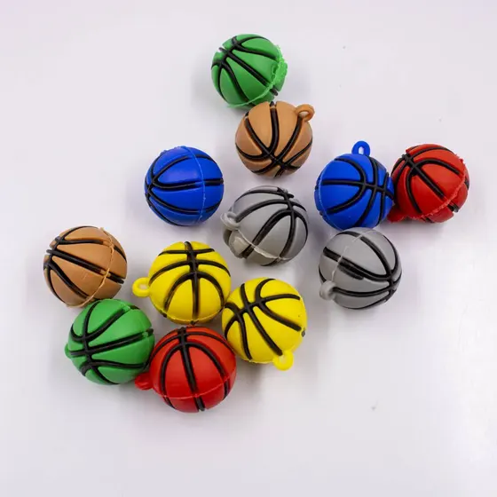 Pingentes Bola De Basquete 50Mm Emborrachado Com 12 Pecas