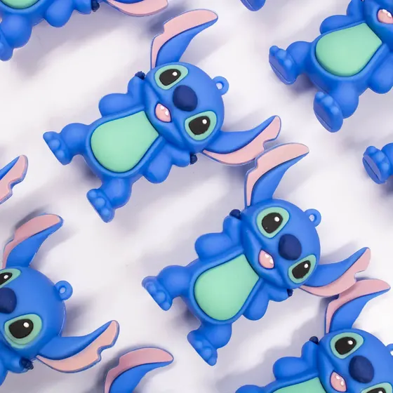 Pingente Stitch 70Mm Emborrachado Com 12 Pecas - Azul Royal